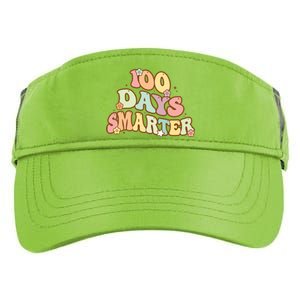 Groovy 100 Days Smarter Teacher Student 100th Day Of School Gift Adult Drive Performance Visor