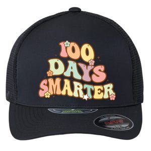 Groovy 100 Days Smarter Teacher Student 100th Day Of School Gift Flexfit Unipanel Trucker Cap