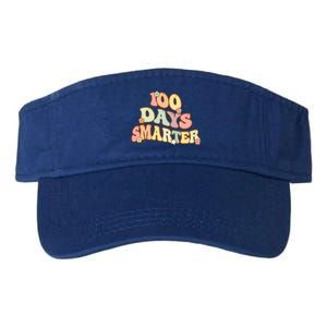 Groovy 100 Days Smarter Teacher Student 100th Day Of School Gift Valucap Bio-Washed Visor