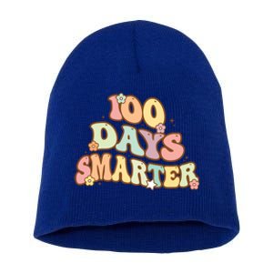 Groovy 100 Days Smarter Teacher Student 100th Day Of School Gift Short Acrylic Beanie