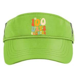 Groovy 100 Days Smarter Teacher Student 100th Day Of School Gift Adult Drive Performance Visor