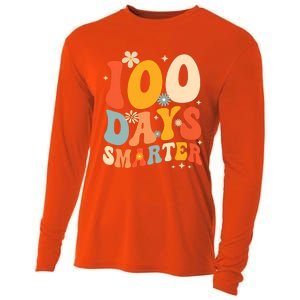 Groovy 100 Days Smarter Teacher Student 100th Day Of School Gift Cooling Performance Long Sleeve Crew