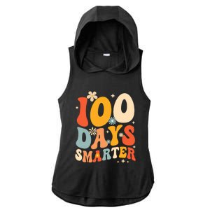 Groovy 100 Days Smarter Teacher Student 100th Day Of School Gift Ladies PosiCharge Tri-Blend Wicking Draft Hoodie Tank