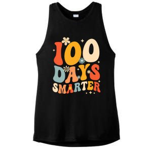 Groovy 100 Days Smarter Teacher Student 100th Day Of School Gift Ladies PosiCharge Tri-Blend Wicking Tank