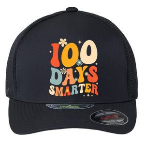 Groovy 100 Days Smarter Teacher Student 100th Day Of School Gift Flexfit Unipanel Trucker Cap