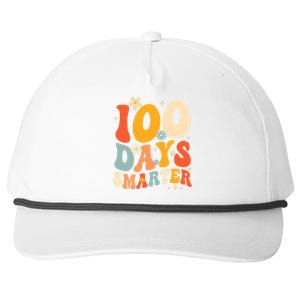 Groovy 100 Days Smarter Teacher Student 100th Day Of School Gift Snapback Five-Panel Rope Hat