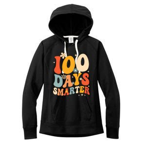 Groovy 100 Days Smarter Teacher Student 100th Day Of School Gift Women's Fleece Hoodie