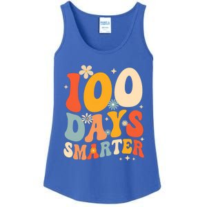 Groovy 100 Days Smarter Teacher Student 100th Day Of School Gift Ladies Essential Tank