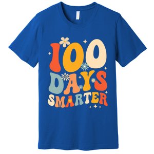 Groovy 100 Days Smarter Teacher Student 100th Day Of School Gift Premium T-Shirt