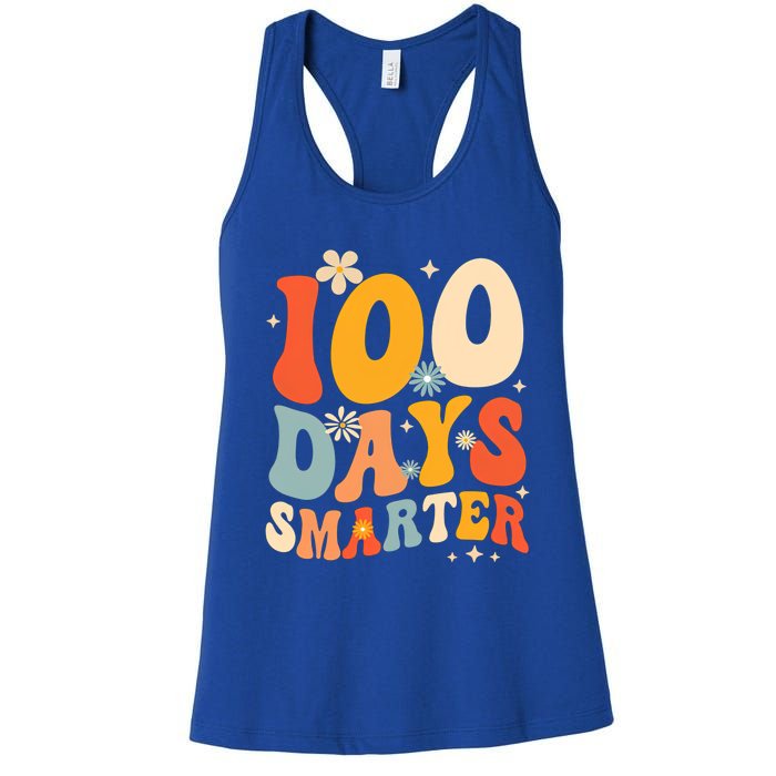 Groovy 100 Days Smarter Teacher Student 100th Day Of School Gift Women's Racerback Tank