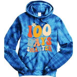 Groovy 100 Days Smarter Teacher Student 100th Day Of School Gift Tie Dye Hoodie