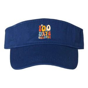 Groovy 100 Days Smarter Teacher Student 100th Day Of School Gift Valucap Bio-Washed Visor