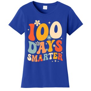 Groovy 100 Days Smarter Teacher Student 100th Day Of School Gift Women's T-Shirt