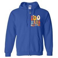 Groovy 100 Days Smarter Teacher Student 100th Day Of School Gift Full Zip Hoodie