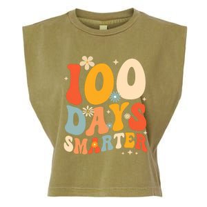 Groovy 100 Days Smarter Teacher Student 100th Day Of School Gift Garment-Dyed Women's Muscle Tee