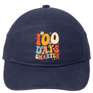 Groovy 100 Days Smarter Teacher Student 100th Day Of School Gift 7-Panel Snapback Hat