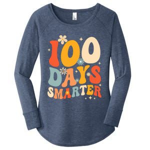 Groovy 100 Days Smarter Teacher Student 100th Day Of School Gift Women's Perfect Tri Tunic Long Sleeve Shirt