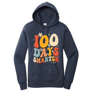 Groovy 100 Days Smarter Teacher Student 100th Day Of School Gift Women's Pullover Hoodie