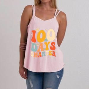 Groovy 100 Days Smarter Teacher Student 100th Day Of School Gift Women's Strappy Tank