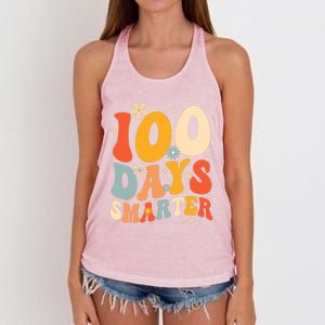 Groovy 100 Days Smarter Teacher Student 100th Day Of School Gift Women's Knotted Racerback Tank