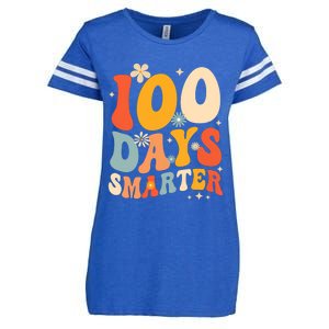 Groovy 100 Days Smarter Teacher Student 100th Day Of School Gift Enza Ladies Jersey Football T-Shirt