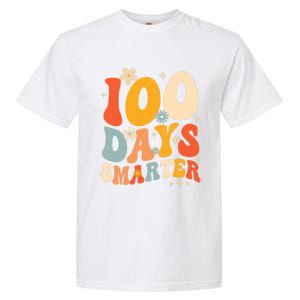 Groovy 100 Days Smarter Teacher Student 100th Day Of School Gift Garment-Dyed Heavyweight T-Shirt