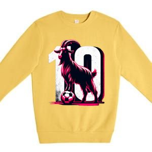 Goat 10 Funny Soccer Day Lover 2024 Premium Crewneck Sweatshirt