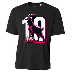 Goat 10 Funny Soccer Day Lover 2024 Cooling Performance Crew T-Shirt