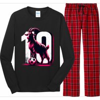 Goat 10 Funny Soccer Day Lover 2024 Long Sleeve Pajama Set