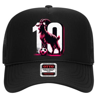 Goat 10 For Women Funny Soccer Day High Crown Mesh Back Trucker Hat