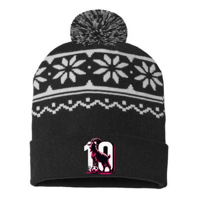 Goat 10 For Women Funny Soccer Day USA-Made Snowflake Beanie