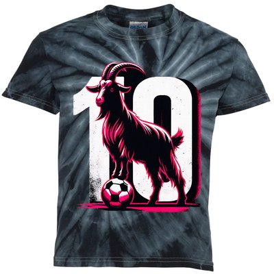 Goat 10 For Women Funny Soccer Day Kids Tie-Dye T-Shirt