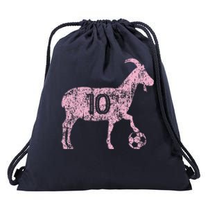 Goat 10 Funny Soccer Drawstring Bag