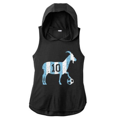 Goat 10 Funny Soccer Ladies PosiCharge Tri-Blend Wicking Draft Hoodie Tank