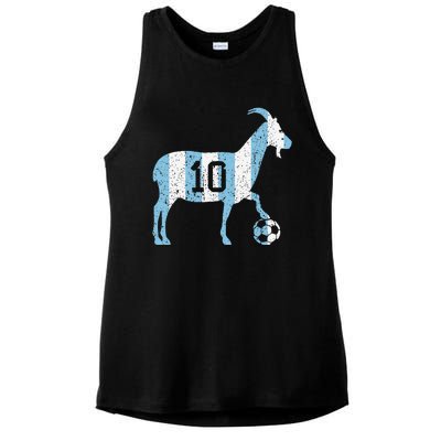 Goat 10 Funny Soccer Ladies PosiCharge Tri-Blend Wicking Tank