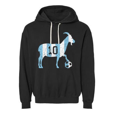 Goat 10 Funny Soccer Garment-Dyed Fleece Hoodie