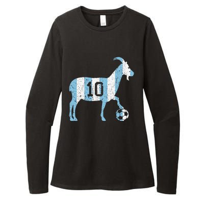 Goat 10 Funny Soccer Womens CVC Long Sleeve Shirt