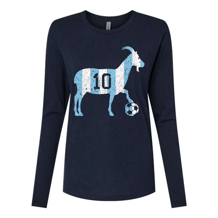 Goat 10 Funny Soccer Womens Cotton Relaxed Long Sleeve T-Shirt