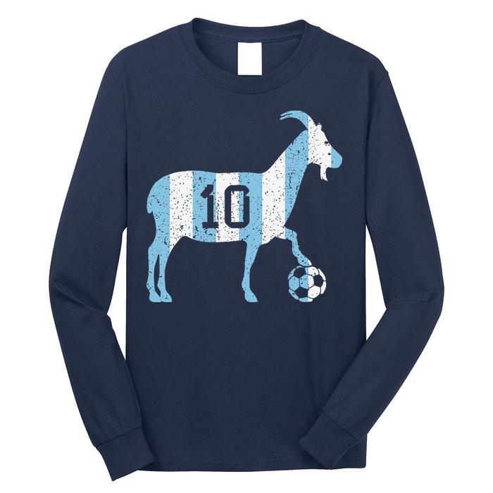Goat 10 Funny Soccer Long Sleeve Shirt