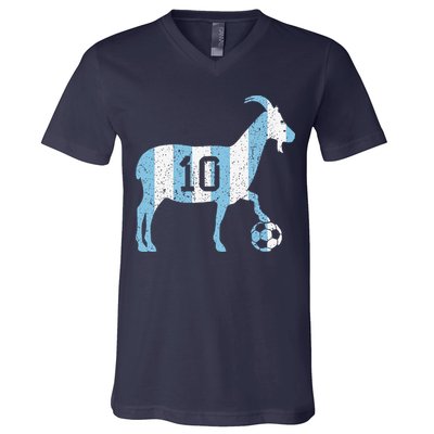 Goat 10 Funny Soccer V-Neck T-Shirt