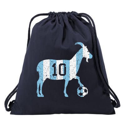 Goat 10 Funny Soccer Drawstring Bag