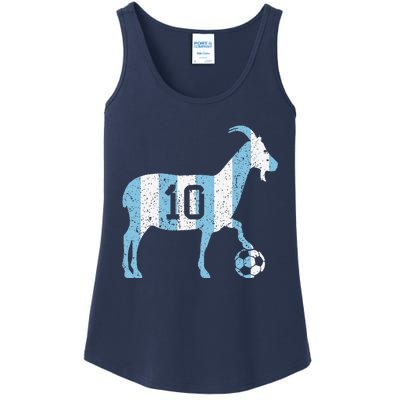 Goat 10 Funny Soccer Ladies Essential Tank