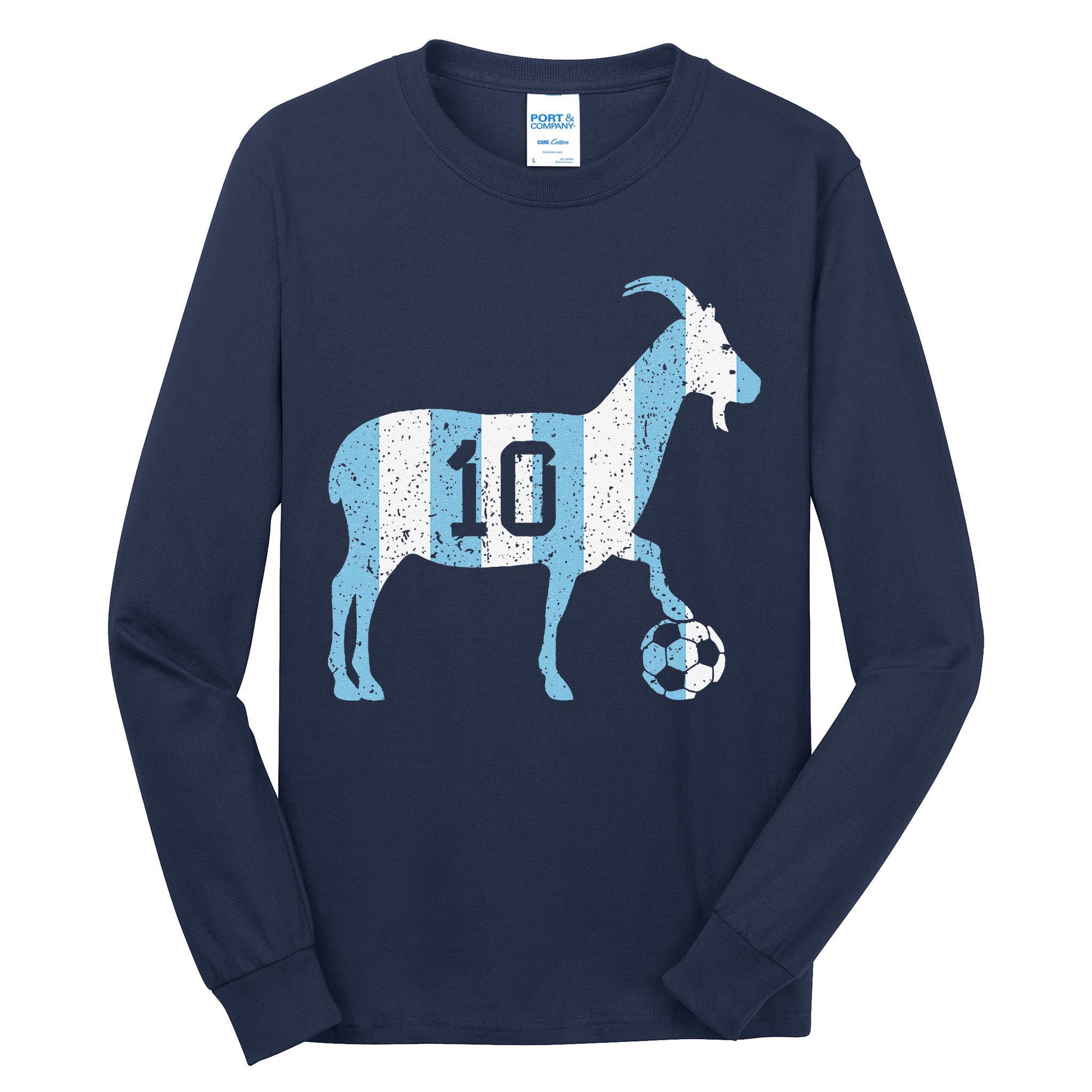 Goat 10 Funny Soccer Tall Long Sleeve T-Shirt