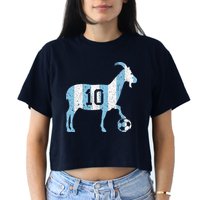 Goat 10 Funny Soccer Women's Crop Top Tee