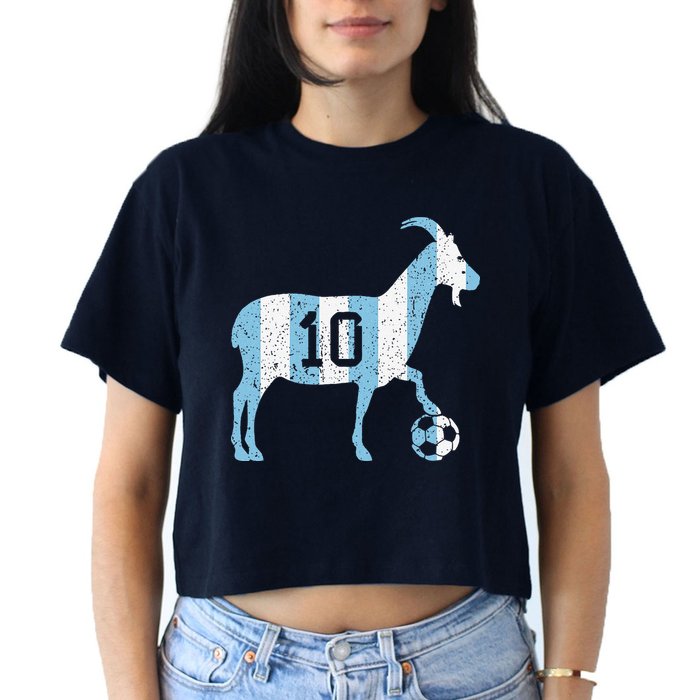 Goat 10 Funny Soccer Women's Crop Top Tee