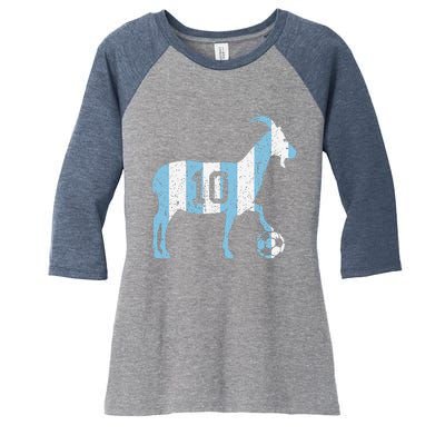 Goat 10 Funny Soccer Women's Tri-Blend 3/4-Sleeve Raglan Shirt