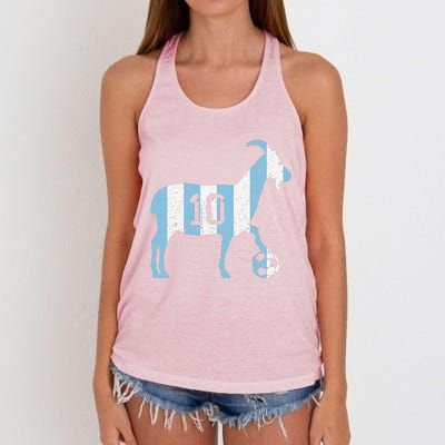 Goat 10 Funny Soccer Women's Knotted Racerback Tank