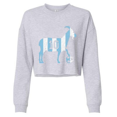 Goat 10 Funny Soccer Cropped Pullover Crew