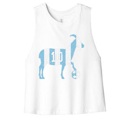 Goat 10 Funny Soccer Women's Racerback Cropped Tank