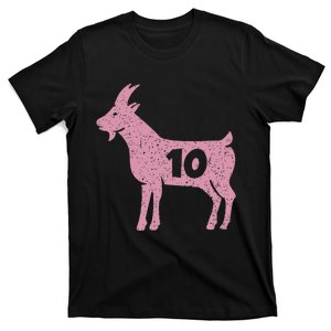 Goat 10 Funny Soccer Design T-Shirt